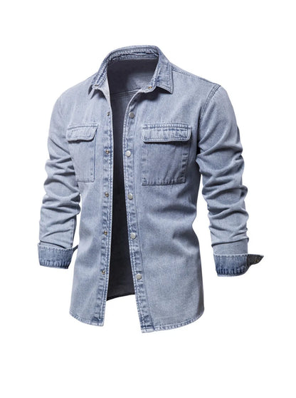 Chemise En Denim À Manches Longues Pour Homme | Idéale Pour Usage Quotidien