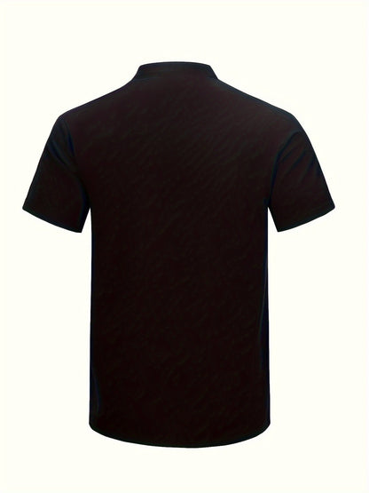 Chemise col montant coupe droite pour hommes