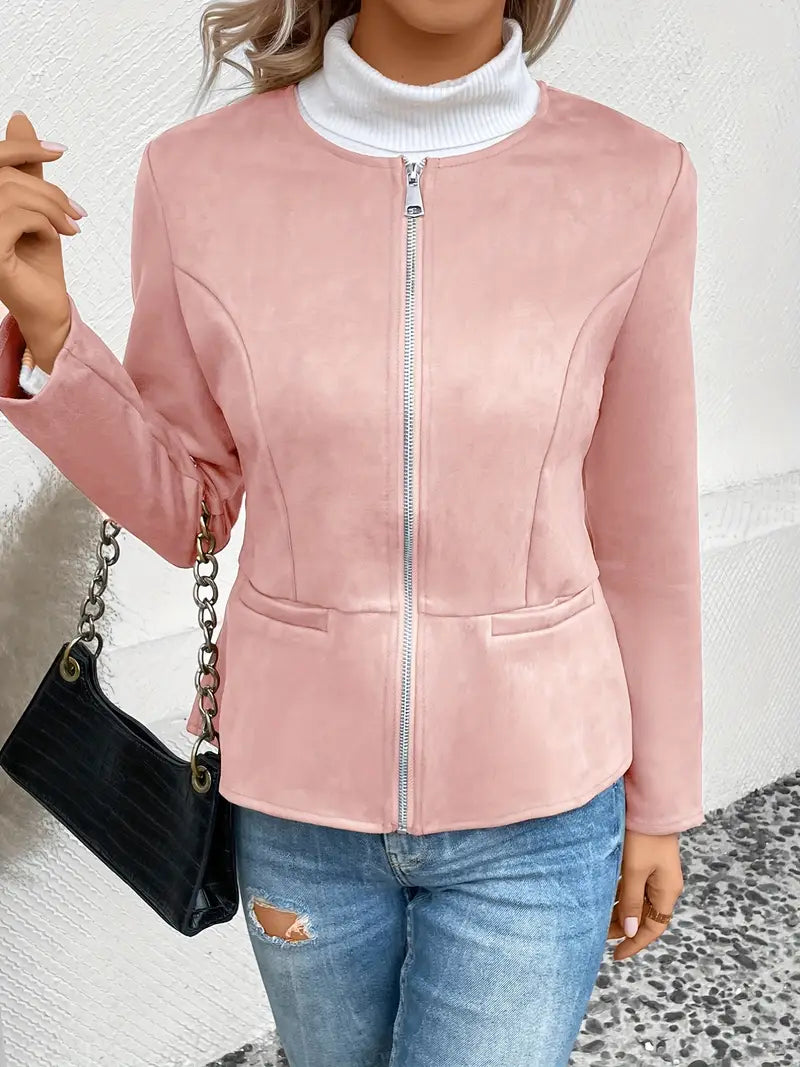 Veste Avec Fermeture Zippée Et Coupe Structurée Pour Femmes | Idéal Pour Les Saisons De Transition