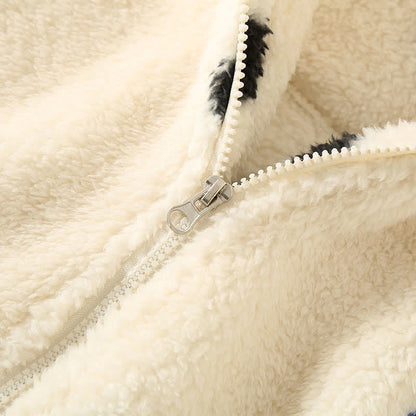 Ensemble Pyjama À Pois avec Haut Style Manteau Et Deux poches Pour Femme | Idéal pour L’Hiver