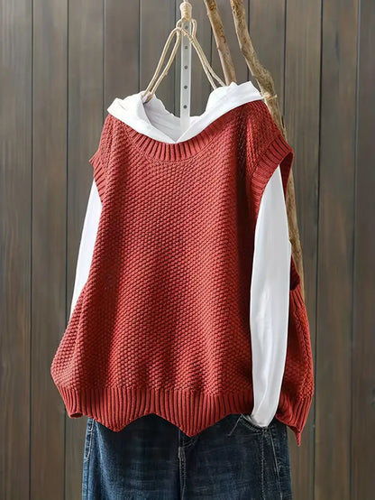 Pull Sans Manches À Col Rond pour Femme | Idéal pour La Mi-Saison Et L’Été