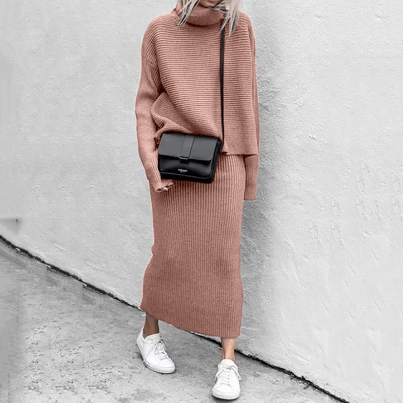 Ensemble Deux Pièces en Maille Côtelée avec Pull Oversize pour Femme | Idéal pour la Mi-Saison