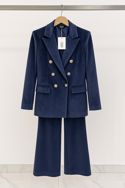 Ensemble Deux Pièces Avec Blazer Croisé Et Pantalon Ajusté Pour Femme | Idéal Pour Les Occasions Formelles