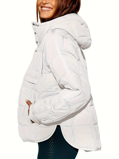 Veste à Capuche Matelassée avec Fermeture Zippée pour Femme | Idéale pour la Saison Froide