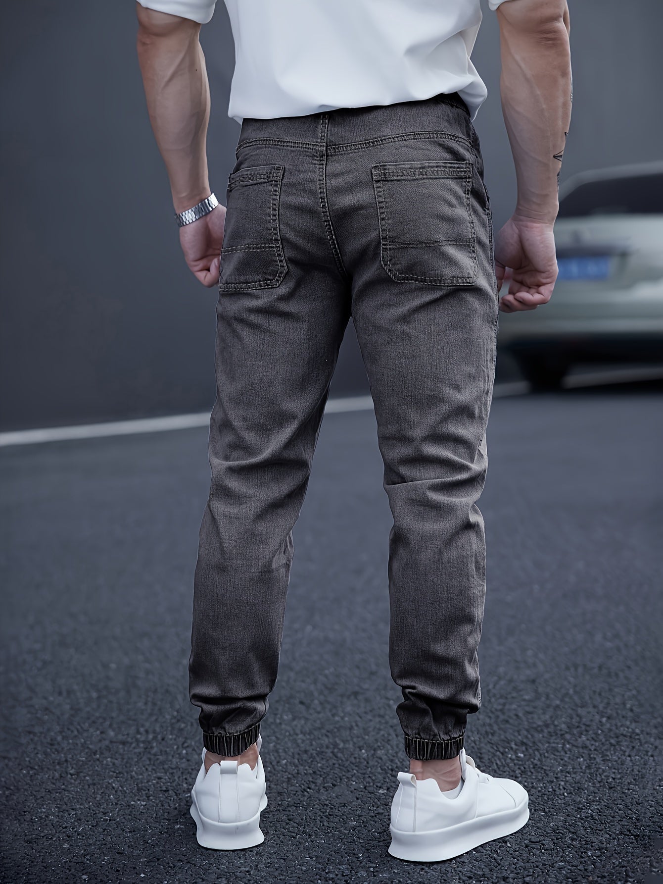 Pantalon Cargo avec Taille Élastiquée et Chevilles Ajustées pour Homme | Idéal pour le Quotidien
