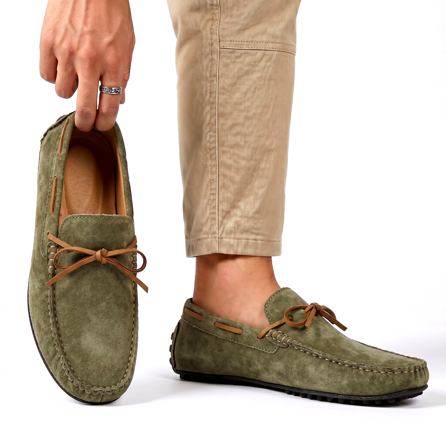 Mocassin à détail noué et bout rond pour homme | Idéal pour l’automne