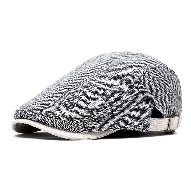 Casquette plate à motif chevrons pour hommes | Idéale pour l'automne