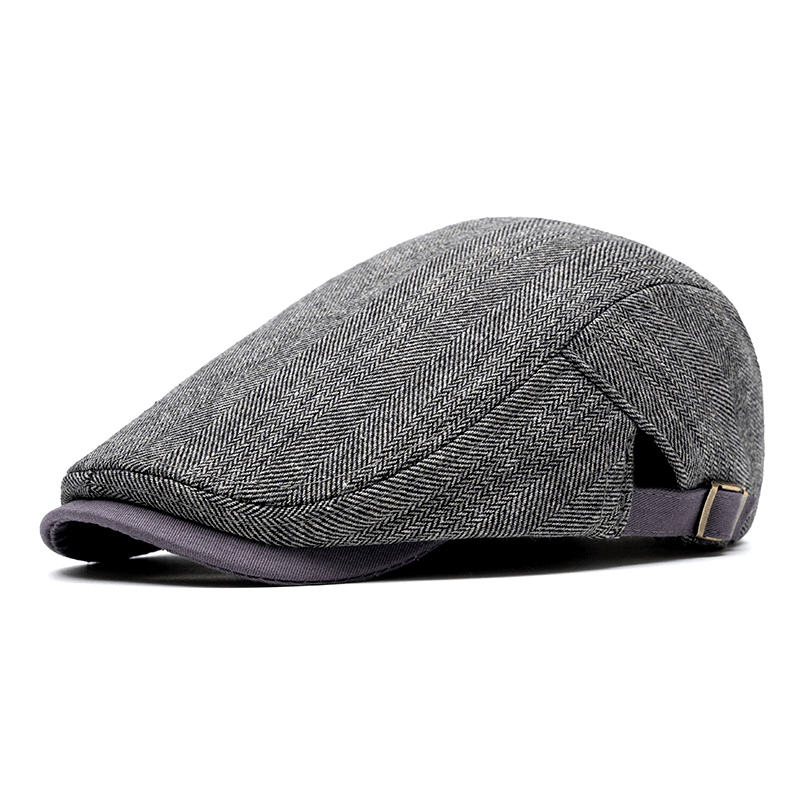 Casquette plate à motif chevrons pour hommes | Idéale pour l'automne
