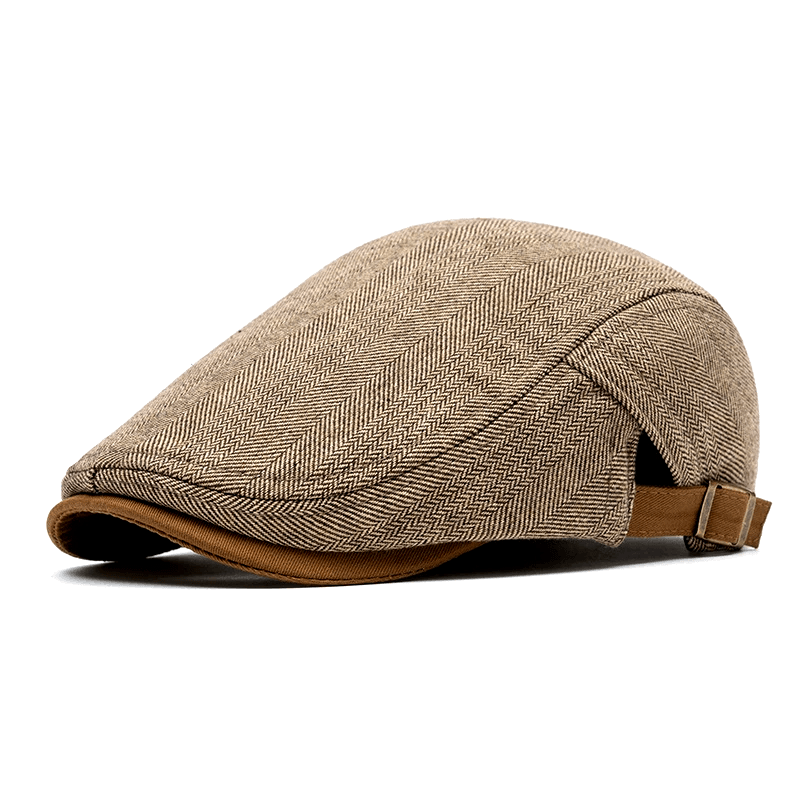 Casquette plate à motif chevrons pour hommes | Idéale pour l'automne