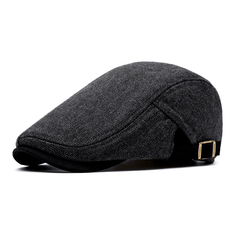 Casquette plate à motif chevrons pour hommes | Idéale pour l'automne