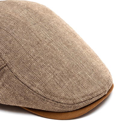 Casquette plate à motif chevrons pour hommes | Idéale pour l'automne