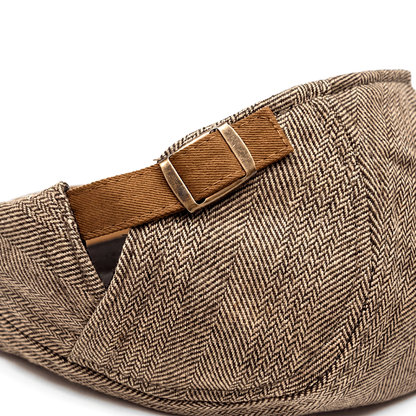 Casquette plate à motif chevrons pour hommes | Idéale pour l'automne