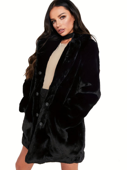 Manteau Mi-Long avec Fermeture à Boutons Cachés et Poches pour Femme | Idéal pour l’Hiver