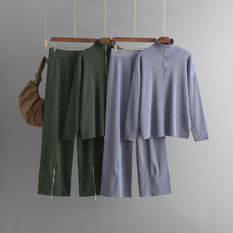 Ensemble Deux Pièces Avec Haut À Fermeture Éclair Et Pantalon Pour Femmes | Idéal Pour Usage Quotidien Et Loisirs