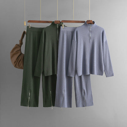 Ensemble Deux Pièces Avec Haut À Fermeture Éclair Et Pantalon Pour Femmes | Idéal Pour Usage Quotidien Et Loisirs