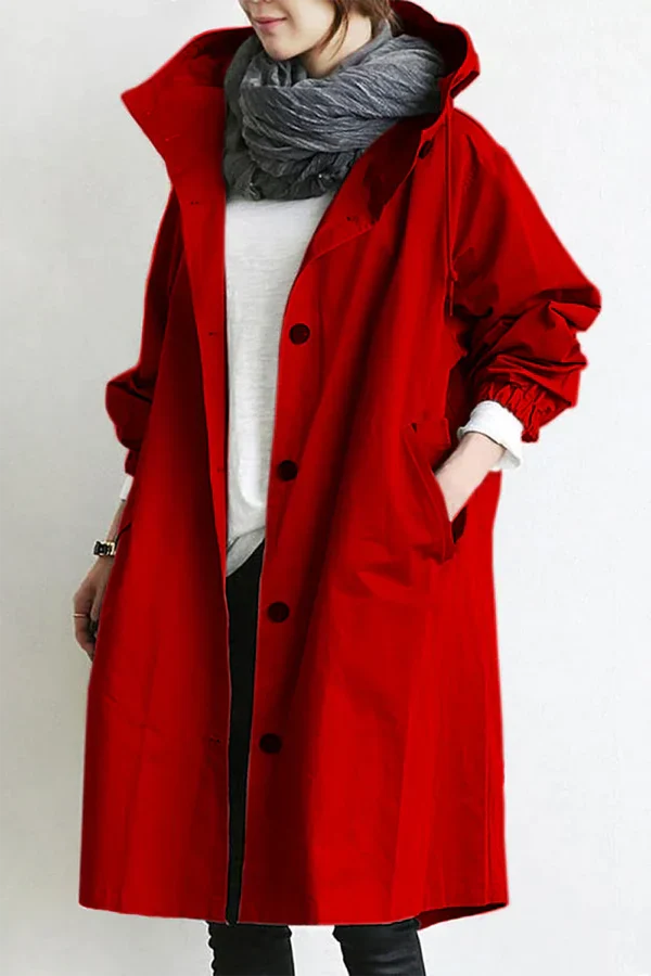 Imperméable Long avec Capuche pour Femme | Idéal pour les Jours de Pluie