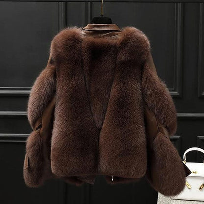 Veste avec Col Imitation Fourrure et Coupe Ajustée pour Femme | Idéale pour la Mi-Saison