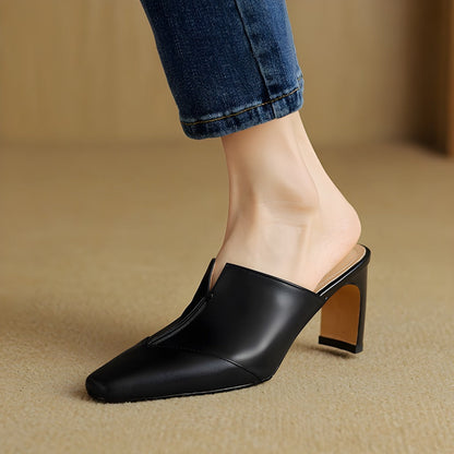 Mules à talons avec bout carré pour femmes | Idéal pour l’été