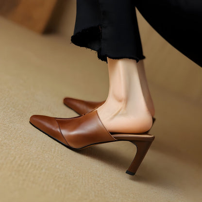 Mules à talons avec bout carré pour femmes | Idéal pour l’été