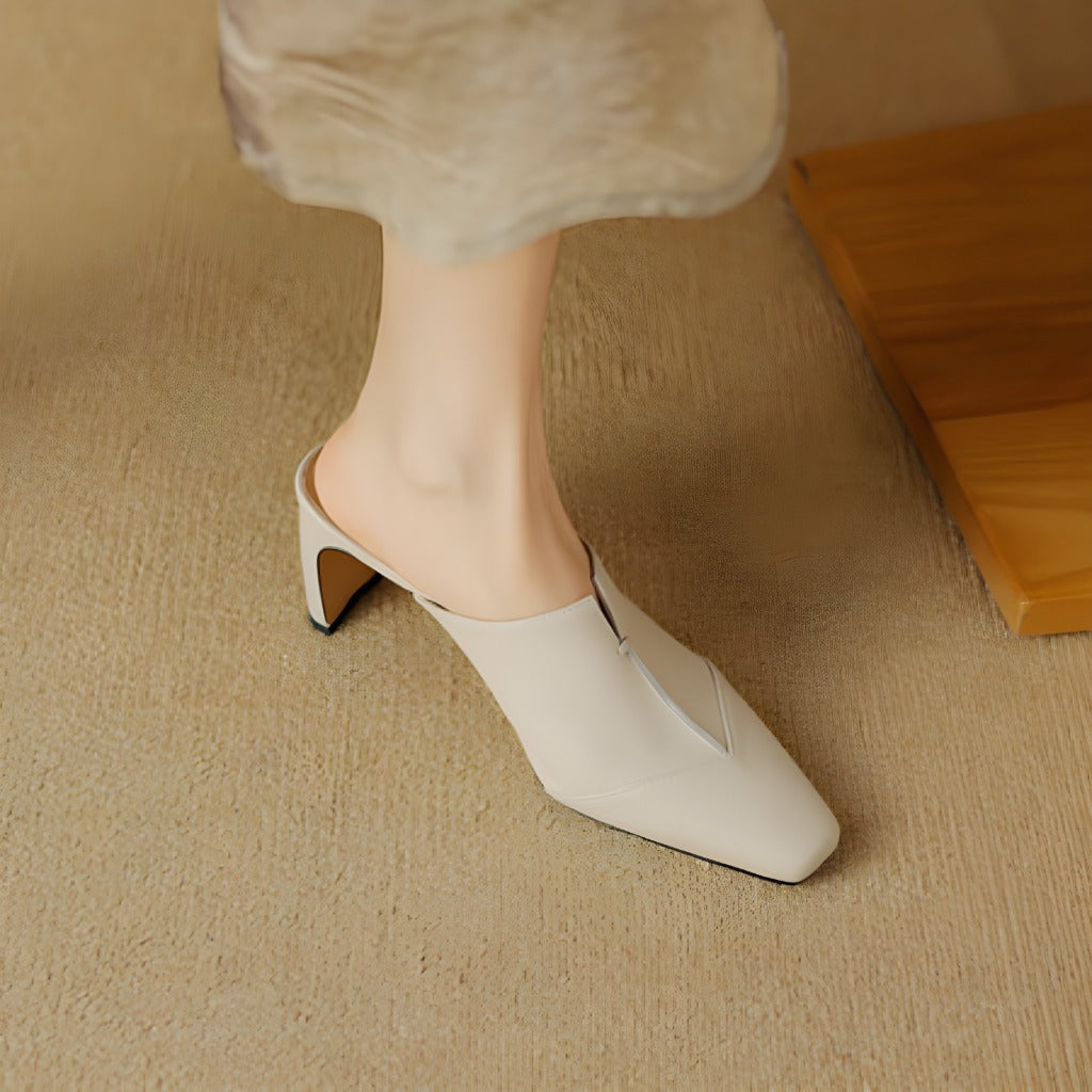 Mules à talons avec bout carré pour femmes | Idéal pour l’été