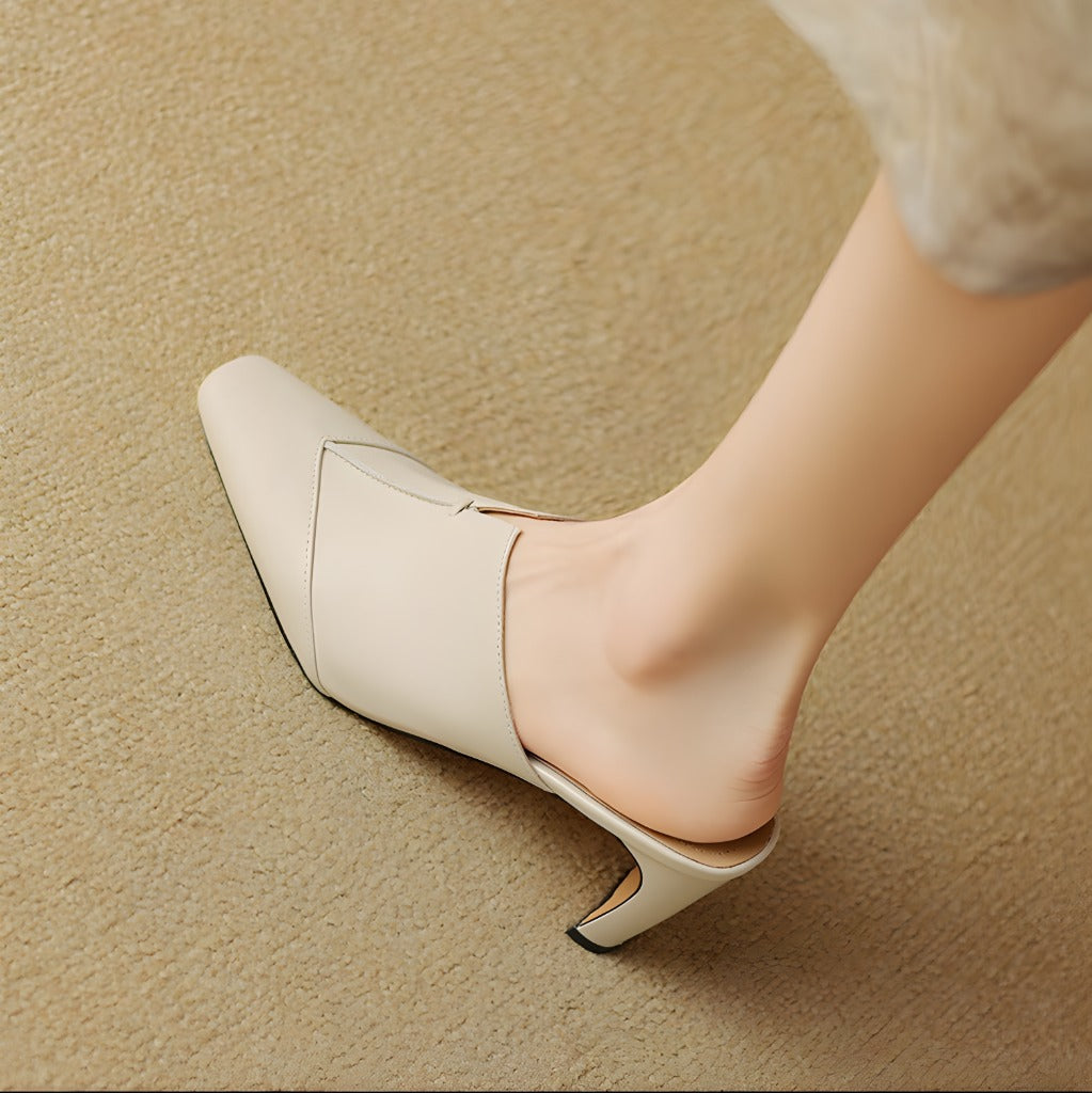 Mules à talons avec bout carré pour femmes | Idéal pour l’été