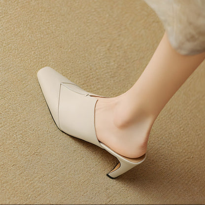 Mules à talons avec bout carré pour femmes | Idéal pour l’été