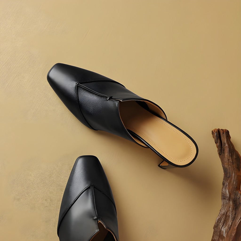 Mules à talons avec bout carré pour femmes | Idéal pour l’été