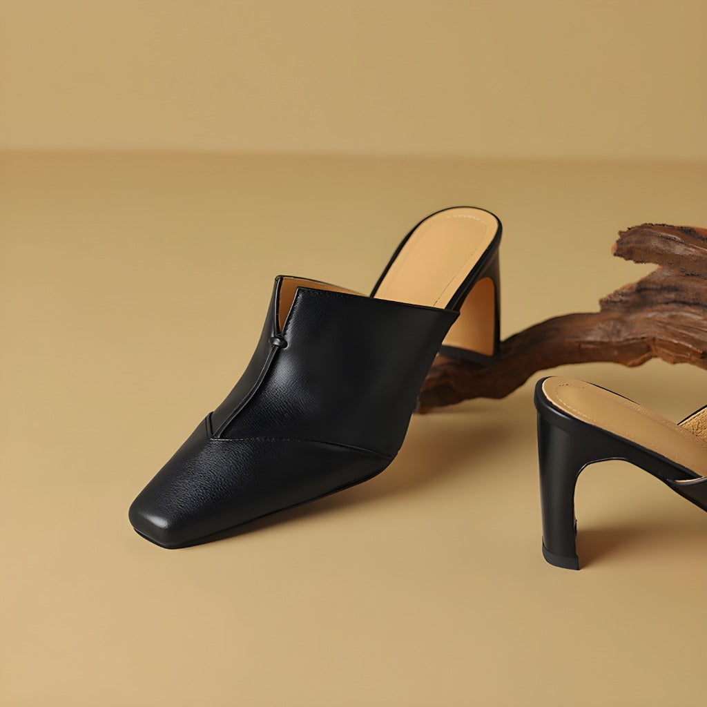 Mules à talons avec bout carré pour femmes | Idéal pour l’été