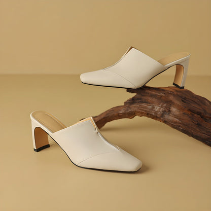 Mules à talons avec bout carré pour femmes | Idéal pour l’été