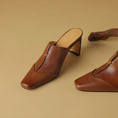 Mules à talons avec bout carré pour femmes | Idéal pour l’été