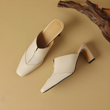 Mules à talons avec bout carré pour femmes | Idéal pour l’été