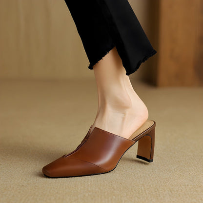 Mules à talons avec bout carré pour femmes | Idéal pour l’été