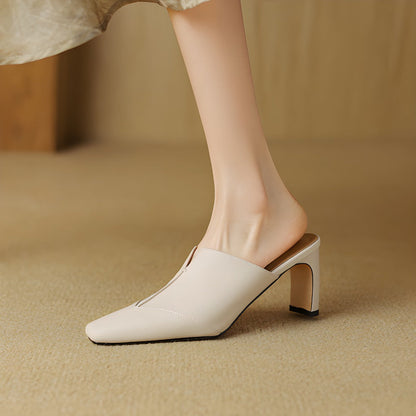Mules à talons avec bout carré pour femmes | Idéal pour l’été