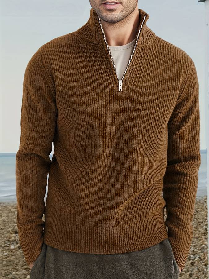 Pull col zippé pour hommes