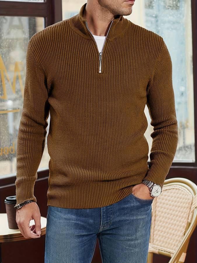 Pull col zippé pour hommes