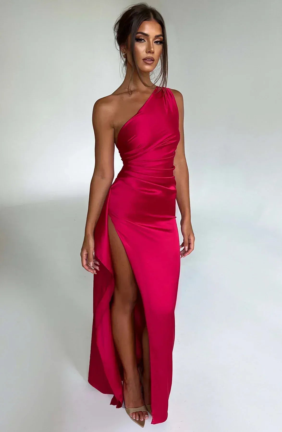 Robe de soirée asymétrique à une épaule pour femmes | Idéal pour les événements habillés