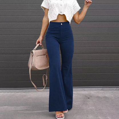 Pantalon Évasé avec Taille Haute pour Femme | Idéal pour le Quotidien ou les Occasions Spéciales