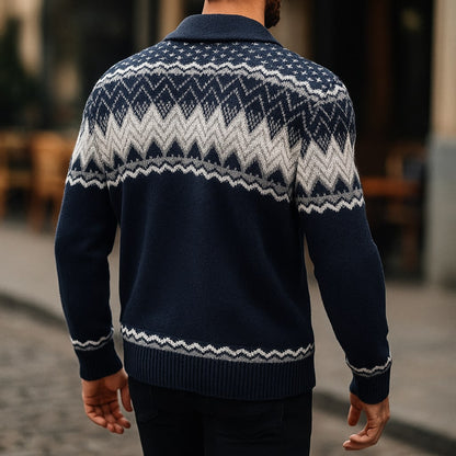 Cardigan à motif jacquard pour hommes