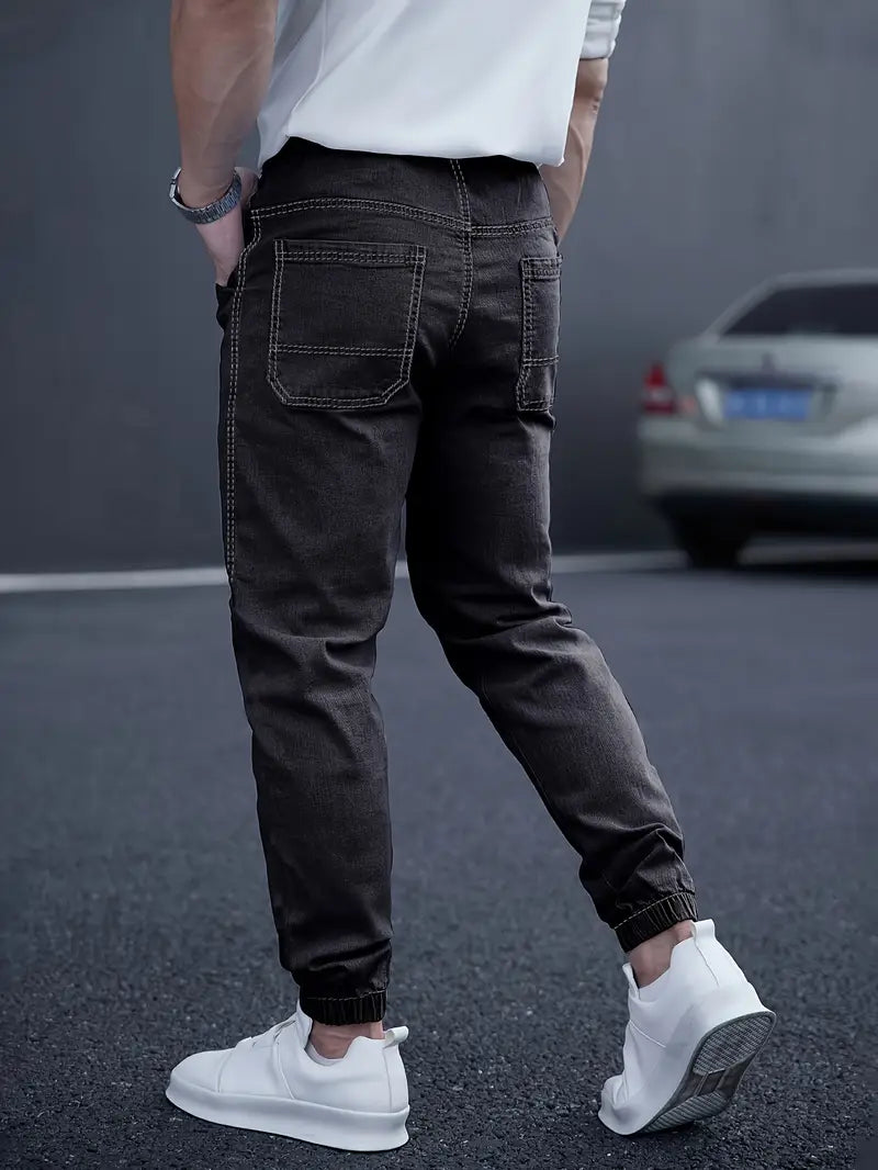 Pantalon À La Cheville Avec Taille Élastique Et Poches Multiples Pour Hommes | Idéal Pour Les Tenues Quotidiennes