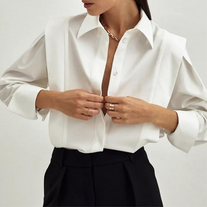 Blouse Classique À Manches Repliables Pour Femme | Idéale Pour Le Travail Et Le Quotidien