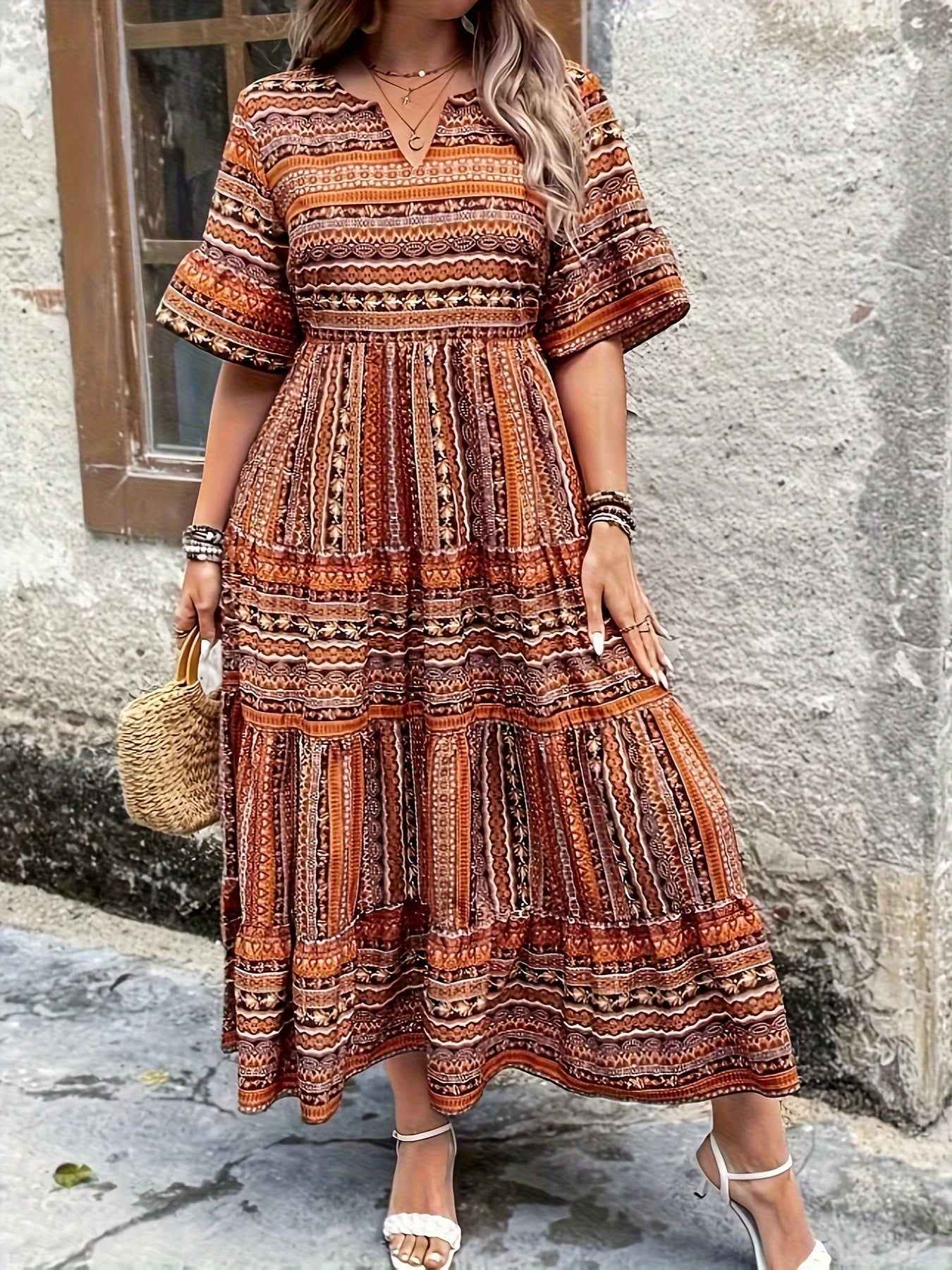 Robe À Motif Bohème Pour Femme | Idéale Pour Le Quotidien Et Les Sorties Décontractées