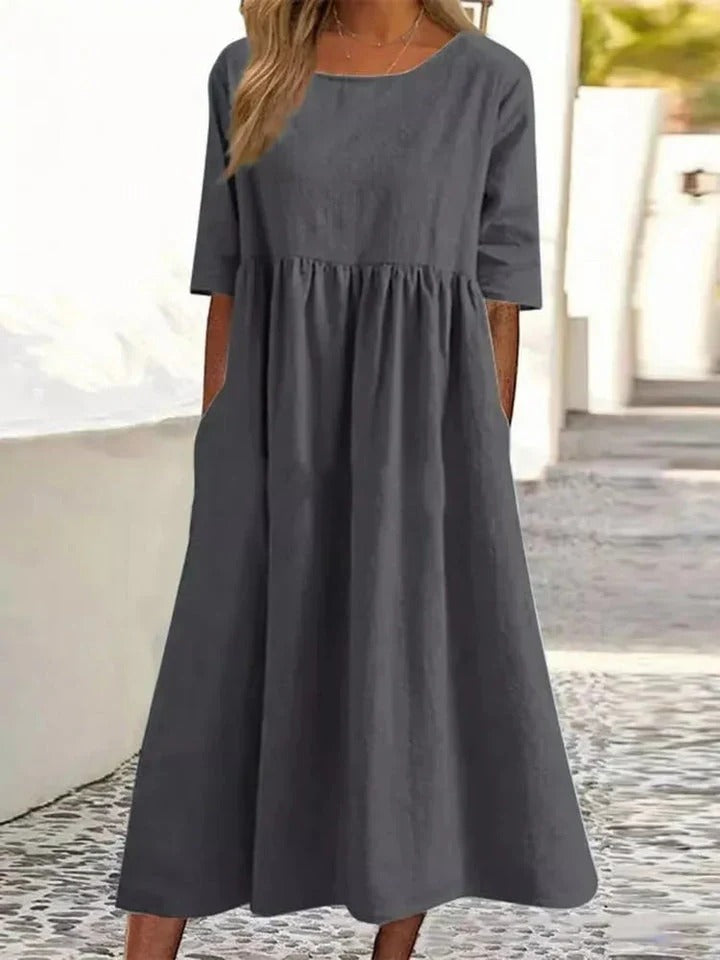 Robe Longue Bleue à Coupe Fluide pour Femme | Idéale pour l’Été