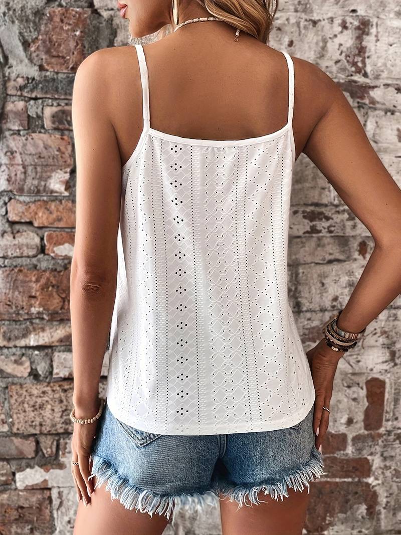 Top En Dentelle Avec Bretelles Fines Et Décolleté En V Pour Femme | Idéal Pour Saison Estivale Et Sorties