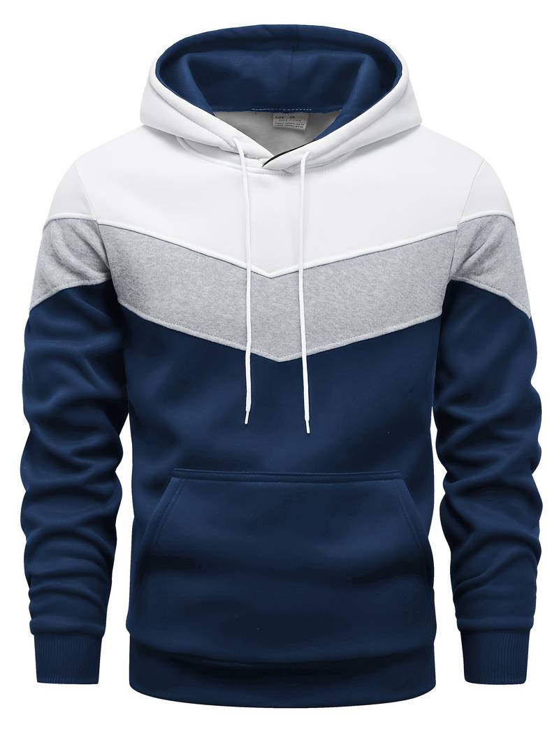 Sweat à capuche colorblock manches longues pour hommes