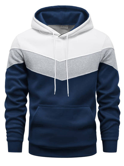 Sweat à capuche colorblock manches longues pour hommes