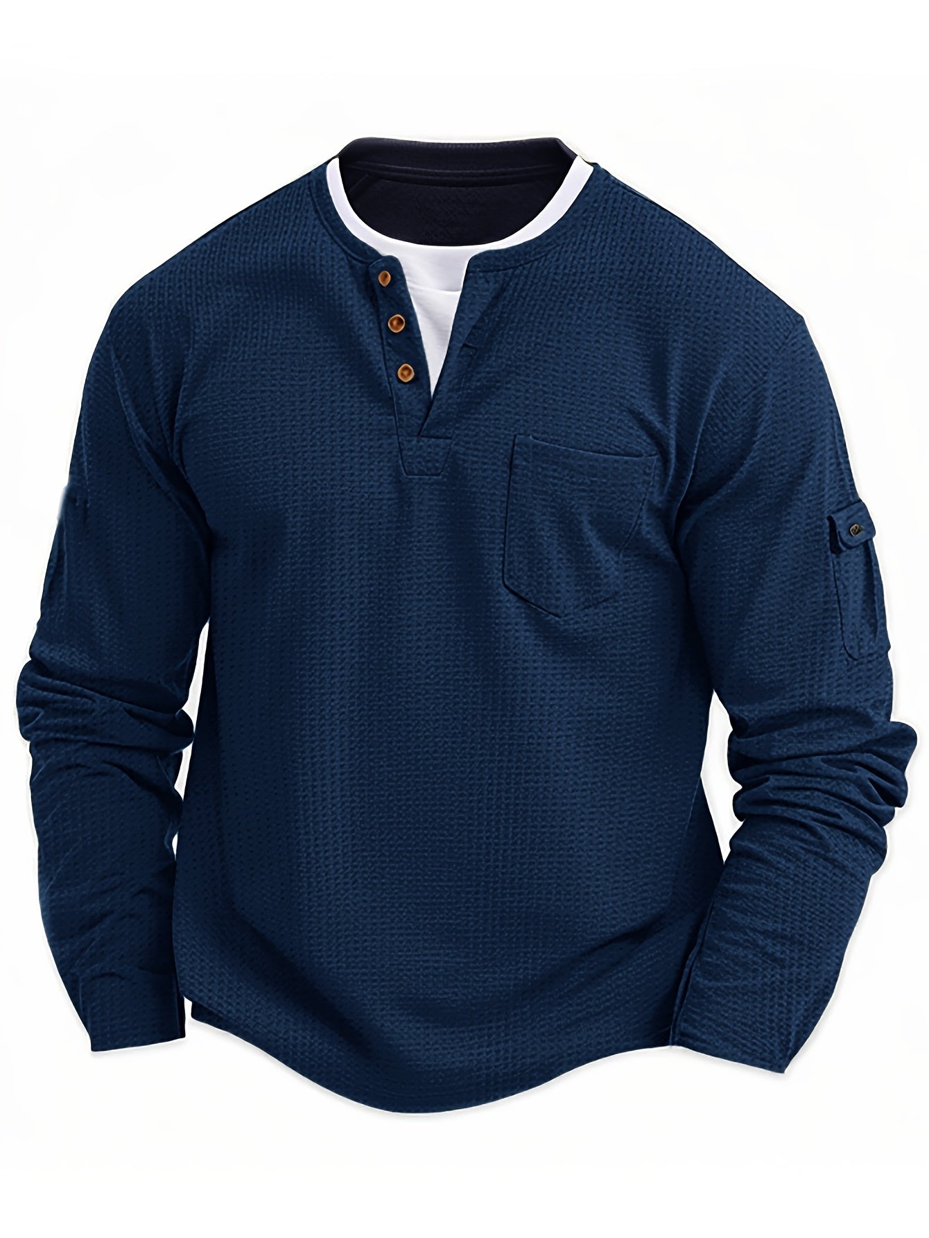 Polo À Manches Longues Avec Col À Boutons Et Poches Fonctionnelles Pour Homme | Idéal Pour Le Quotidien Et Les Occasions Décontractées