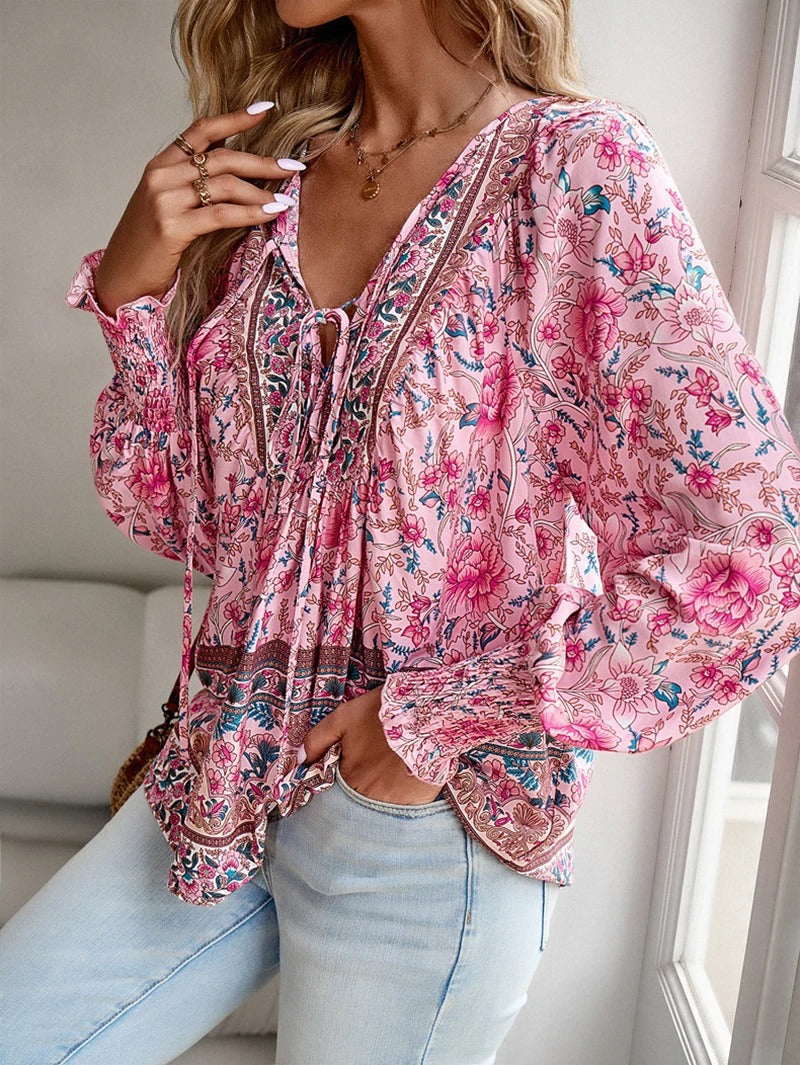 Blouse à Manches Chauve-Souris avec Imprimé Floral pour Femmes | Idéal pour l’Été