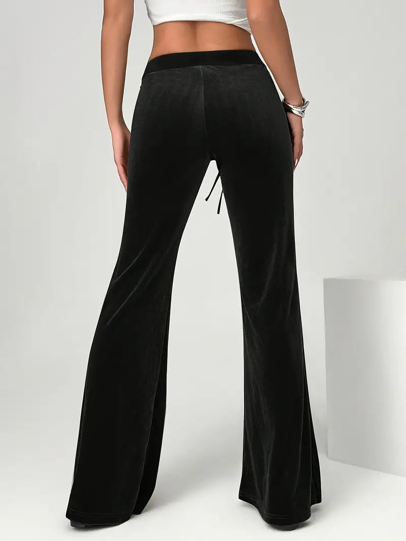 Pantalon Femme Évasé à Taille Élastique avec Poches | Idéal pour un Usage Quotidien
