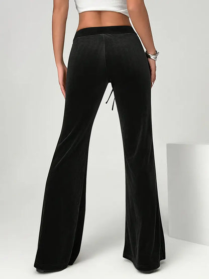 Pantalon Femme Évasé à Taille Élastique avec Poches | Idéal pour un Usage Quotidien