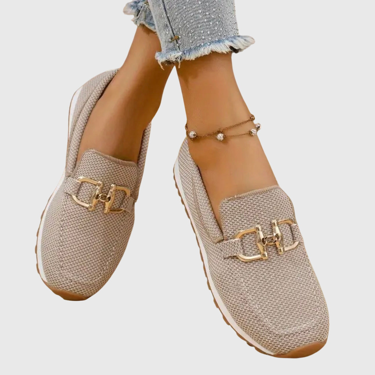 Mocassins à empiècement métallique pour femmes